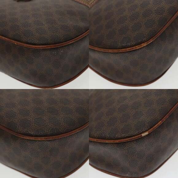 CELINE Macadam Canvas Shoulder Bag Pvc Leather Brown Gold - Picture 10 of 13